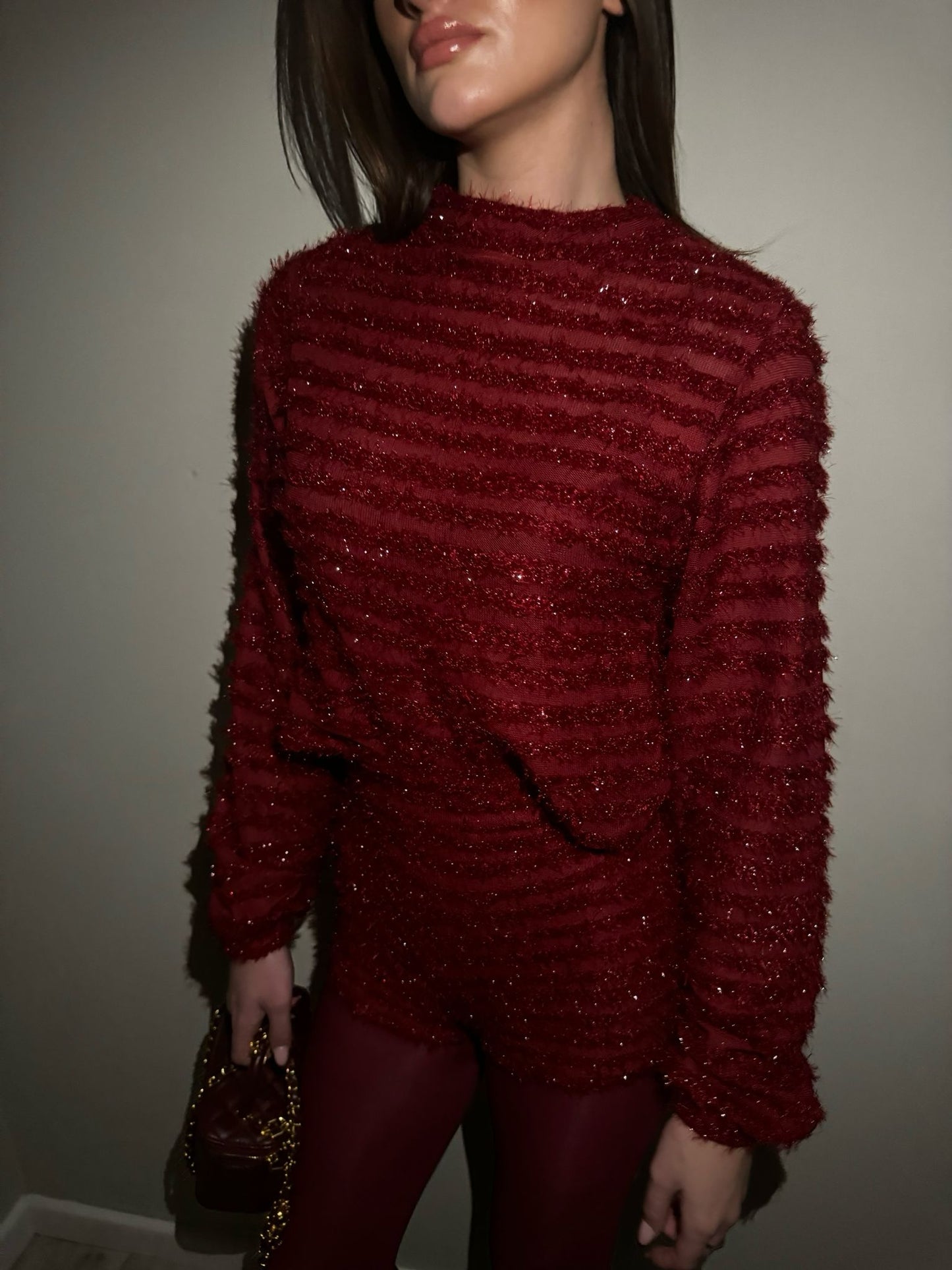 Ivy co ord burgundy without bow