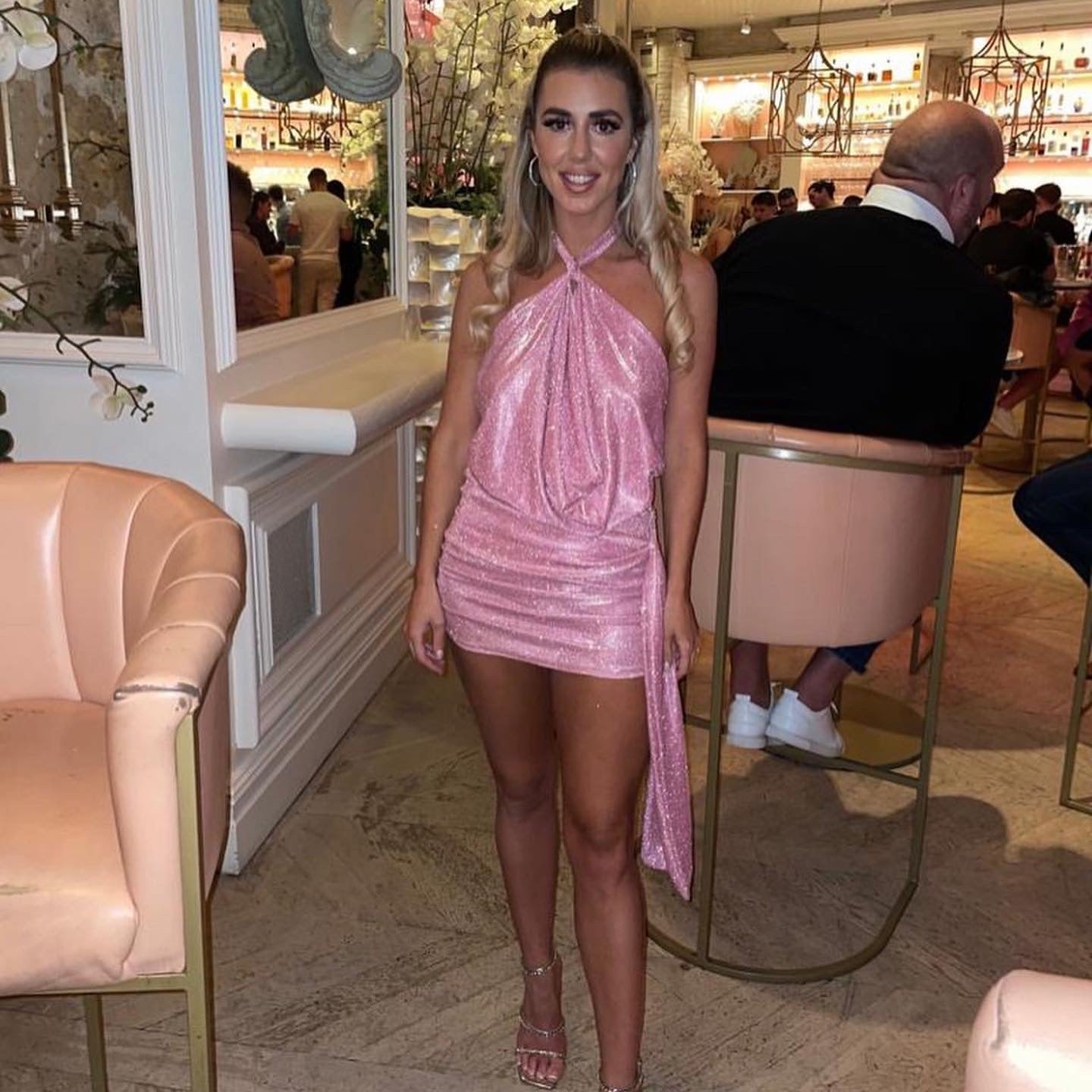 Chloe co ord In baby pink glitter
